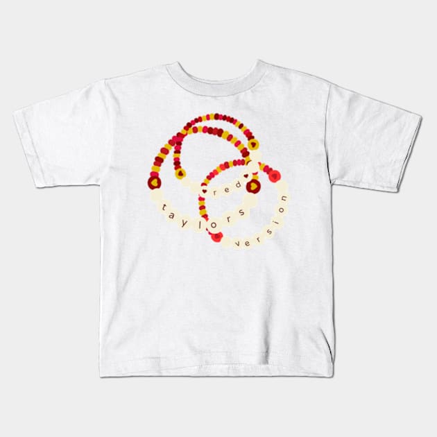 Red Friendship Bracelet Kids T-Shirt by canderson13